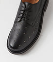 Django & Juliette Blora Studded Lace Up Black Leather