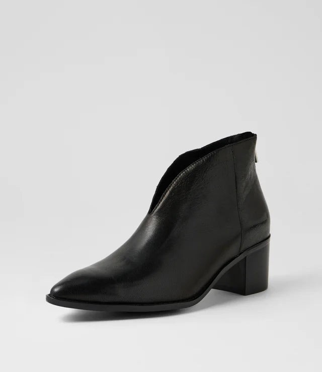 Django & Juliette Fernada Ankle Boots Black/ Black Polish Leather