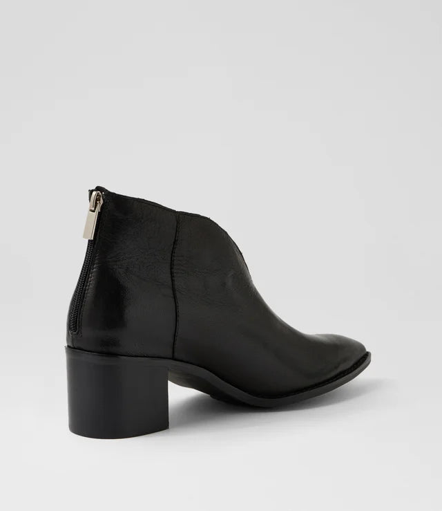 Django & Juliette Fernada Ankle Boots Black/ Black Polish Leather