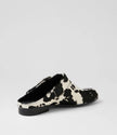 Django & Juliette Grippo Black White Pony Leather Mules