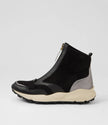 Django & Juliette Jennsen Zip Front Sneaker Boot Black/ Dark Pewter Multi