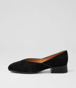 Django & Juliette Shanices Ballet Flats Black Suede Leather