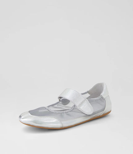 Django & Juliette Brya Ballet Sneakers Silver Leather/ Mesh