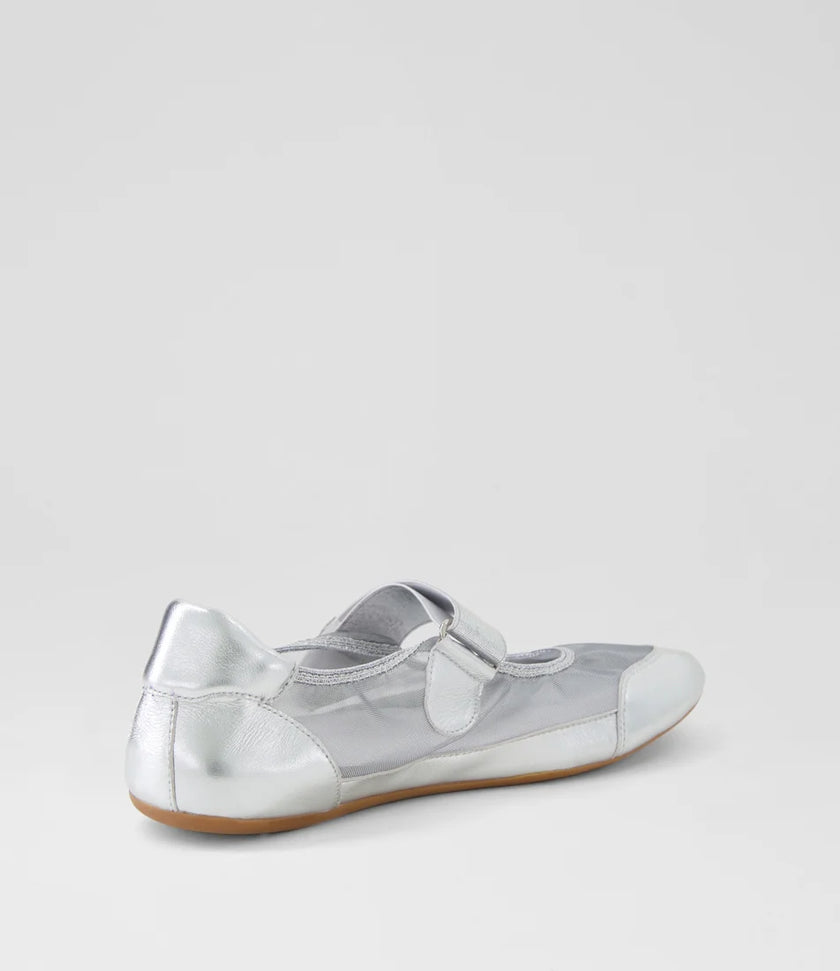 Django & Juliette Brya Ballet Sneakers Silver Leather/ Mesh