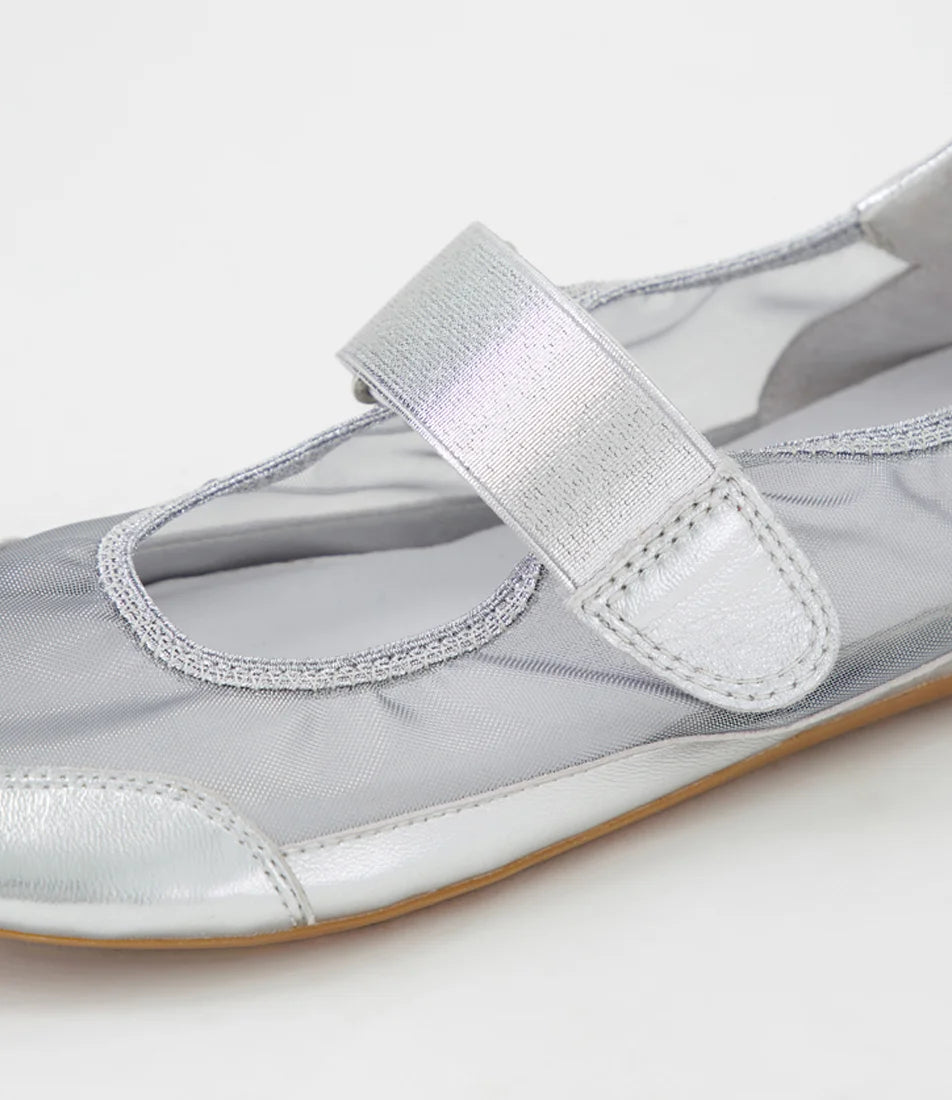 Django & Juliette Brya Ballet Sneakers Silver Leather/ Mesh