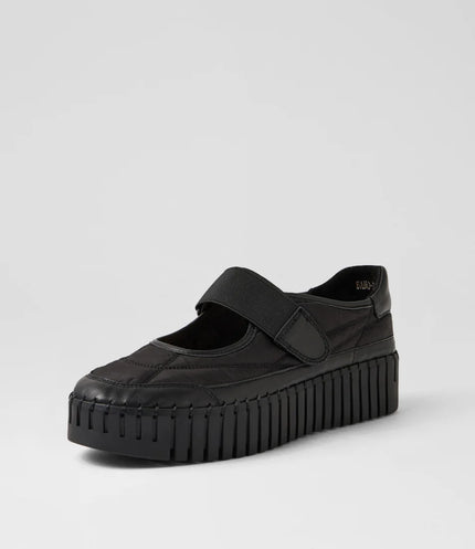 Django & Juliette Bano Maryjane Sneakers Black Leather/ Fabric