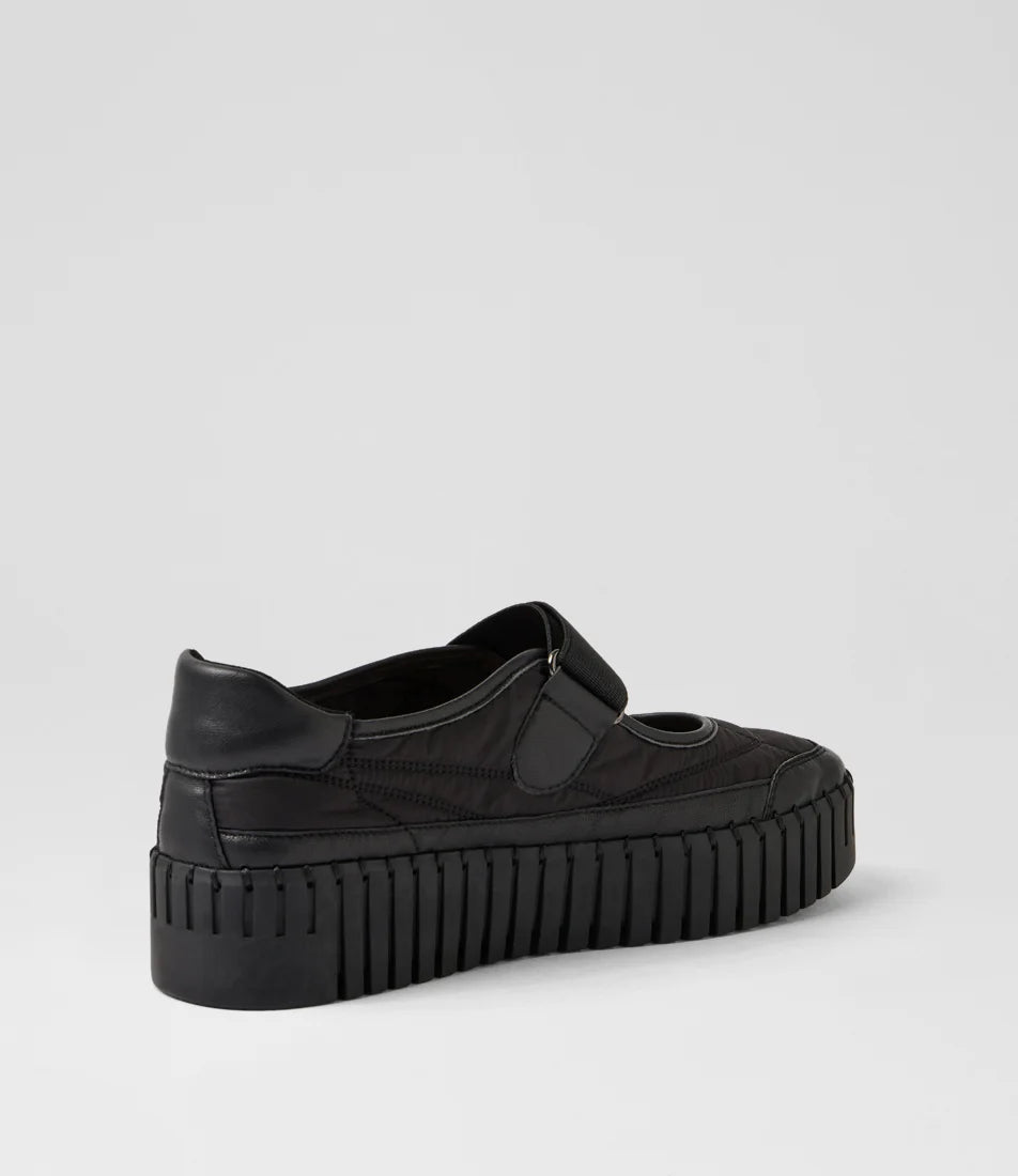 Django & Juliette Bano Maryjane Sneakers Black Leather/ Fabric