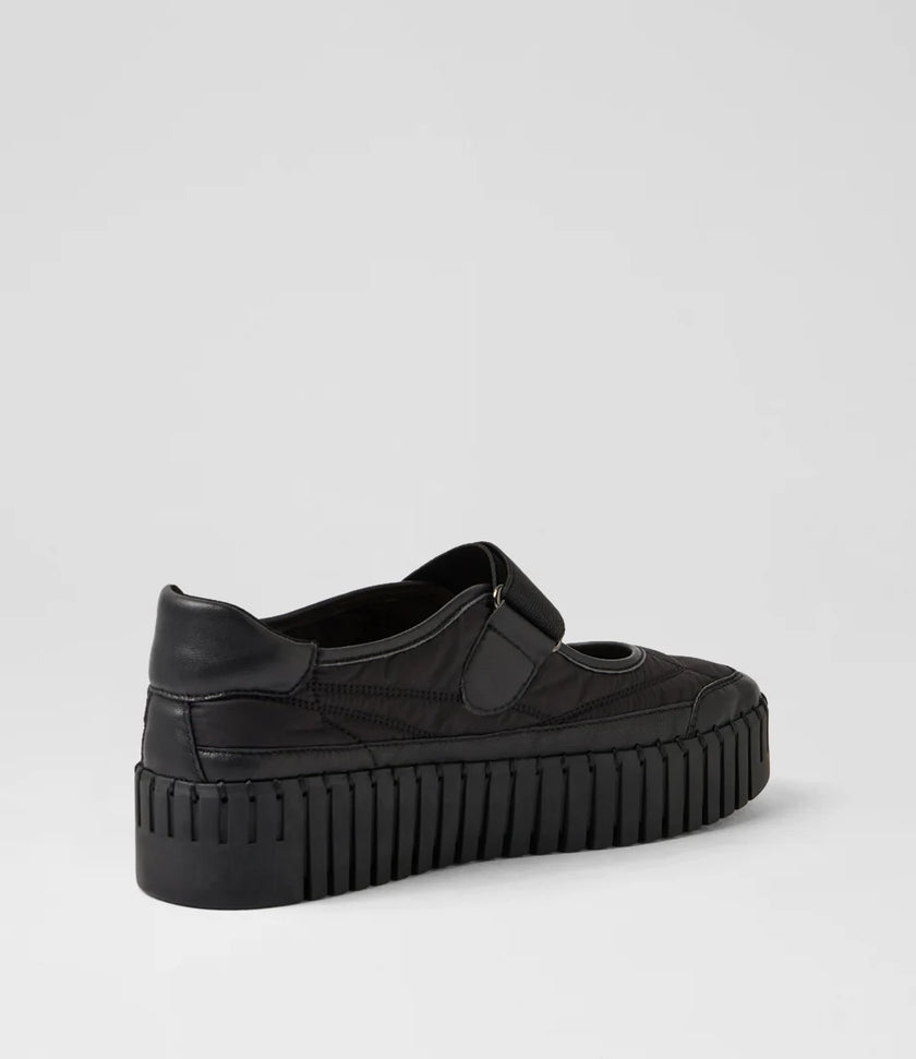 Django & Juliette Bano Maryjane Sneakers Black Leather/ Fabric
