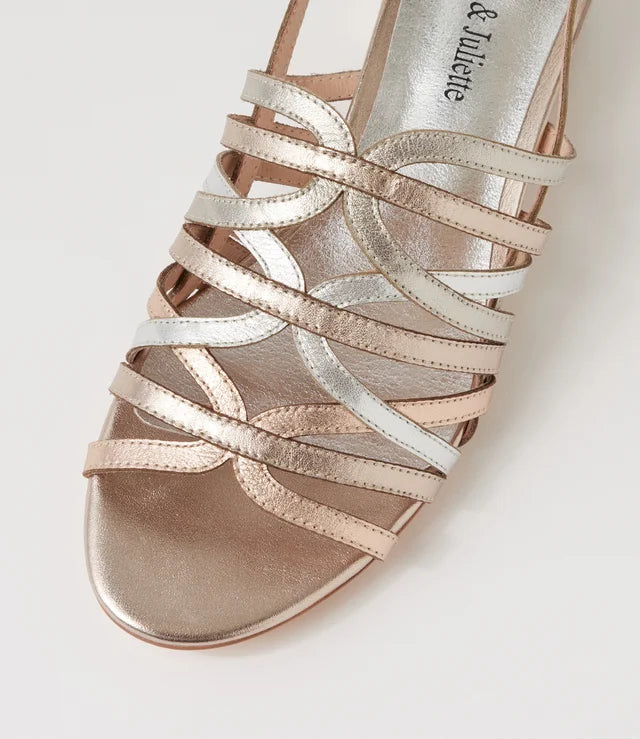 Django & Juliette Tannaz Metallic Multi Leather Sandals