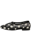 Django & Juliette Undeen Mesh Ballet Flats Black/ Ivory Flowers