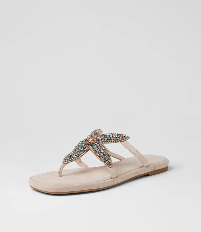 Django & Juliette Zorica Beaded Sandals Pastel Multi