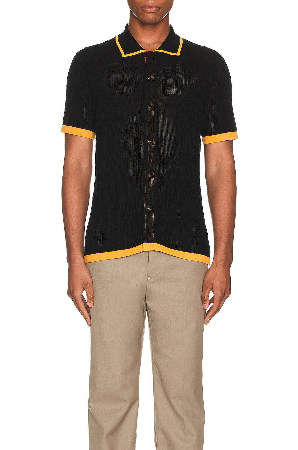 Double Rainbouu Black and Gold Knit Shirt