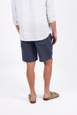 James Harper Garment Dyed Linen Short Bluesteel