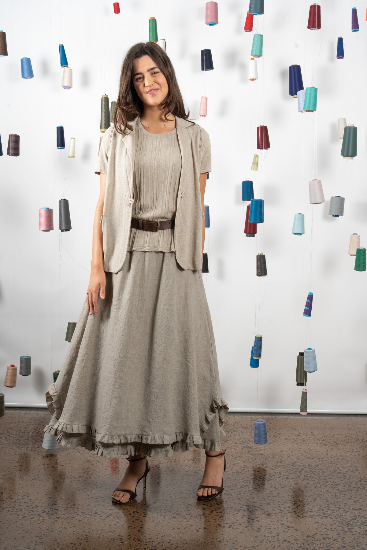 M. A. Dainty Lewis Short Sleeve Jacket Hessian