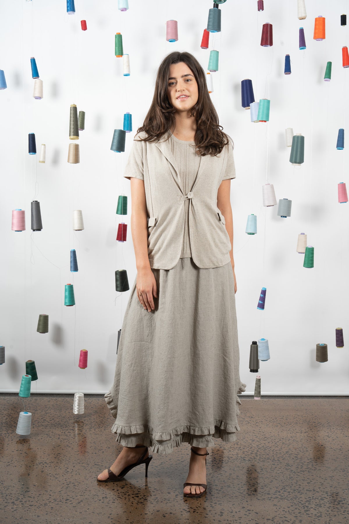 M. A. Dainty Lewis Short Sleeve Jacket Hessian