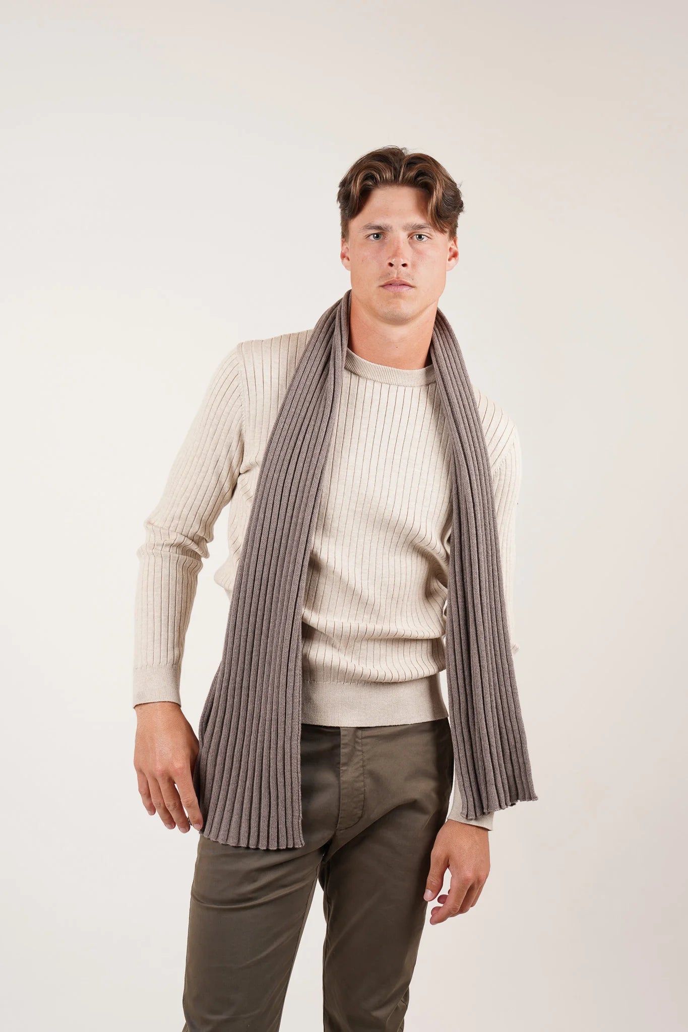 James Harper Scarf Taupe Marle