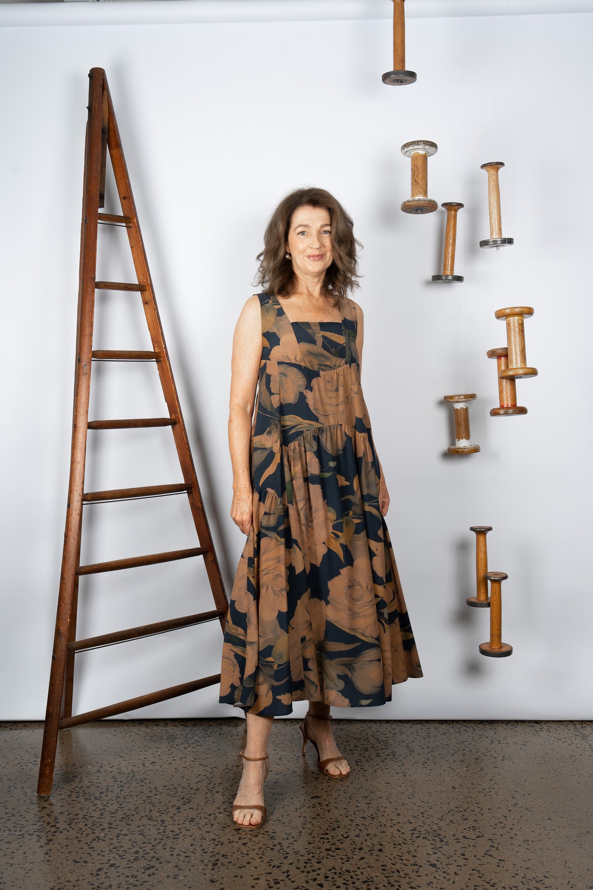 M. A. Dainty Warhol Dress Blue Floral