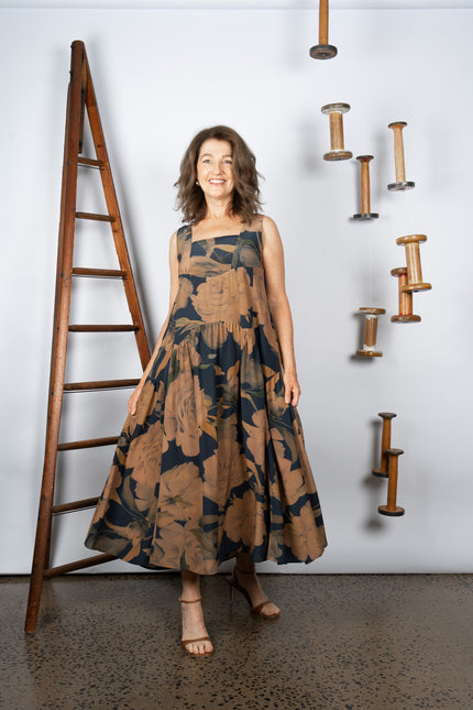 M. A. Dainty Warhol Dress Blue Floral