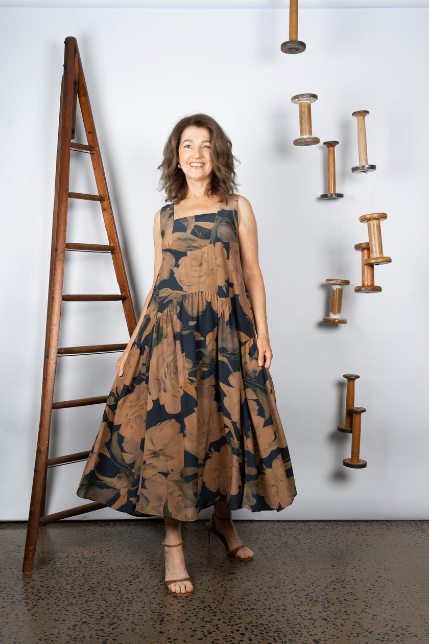 M. A. Dainty Warhol Dress Blue Floral