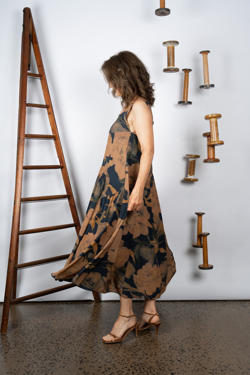 M. A. Dainty Warhol Dress Blue Floral
