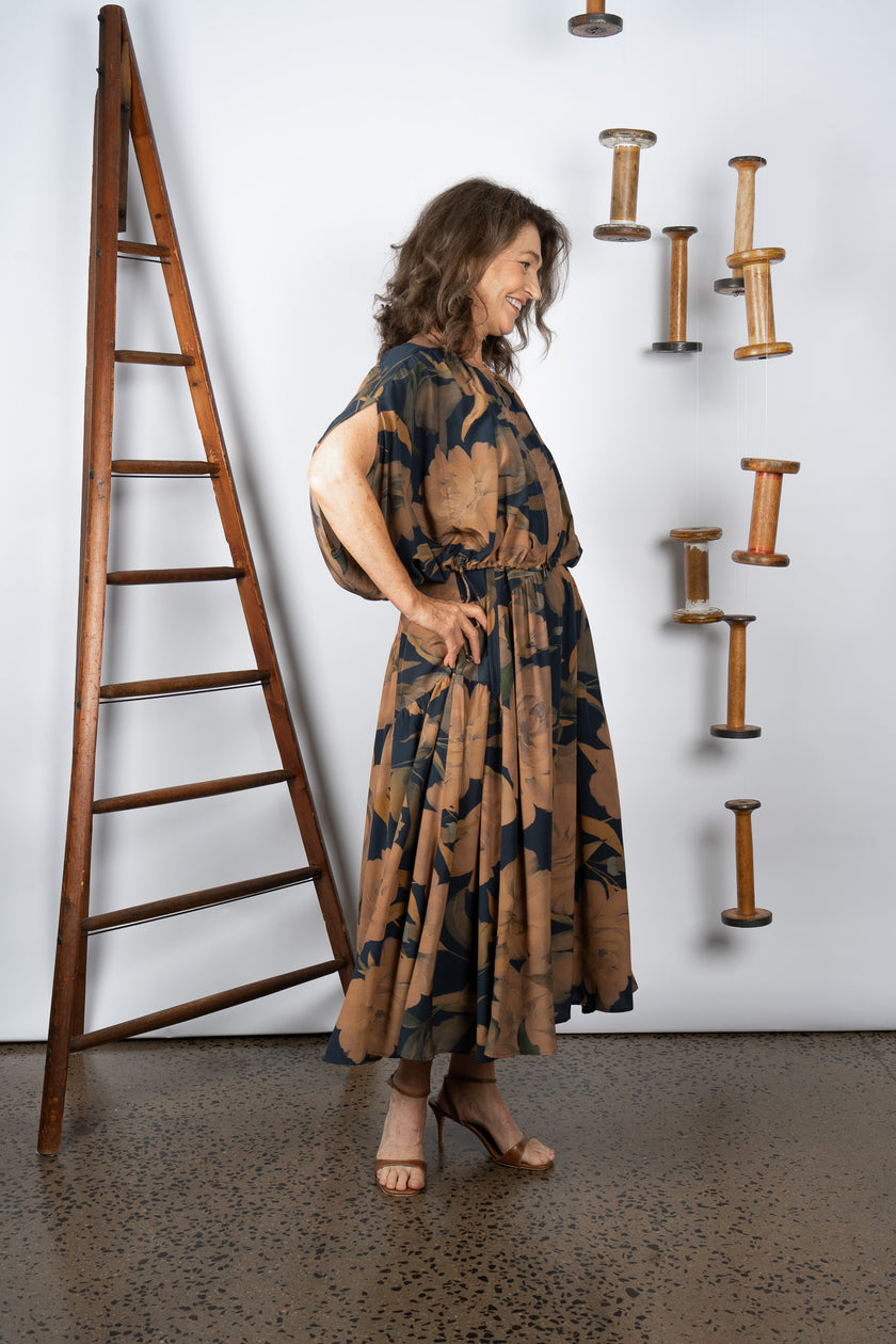 M. A. Dainty Warhol Dress Blue Floral