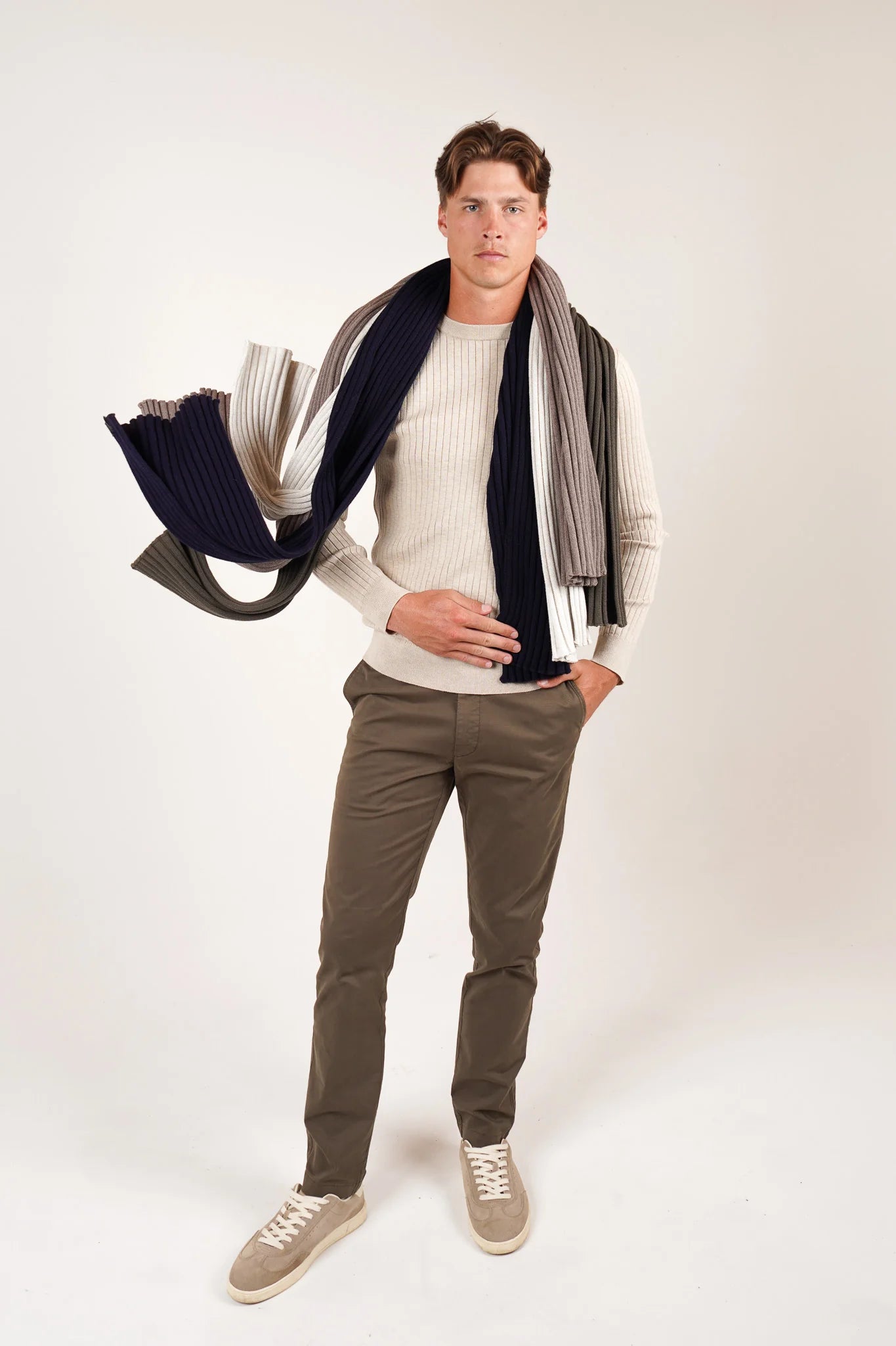 James Harper Scarf Taupe Marle