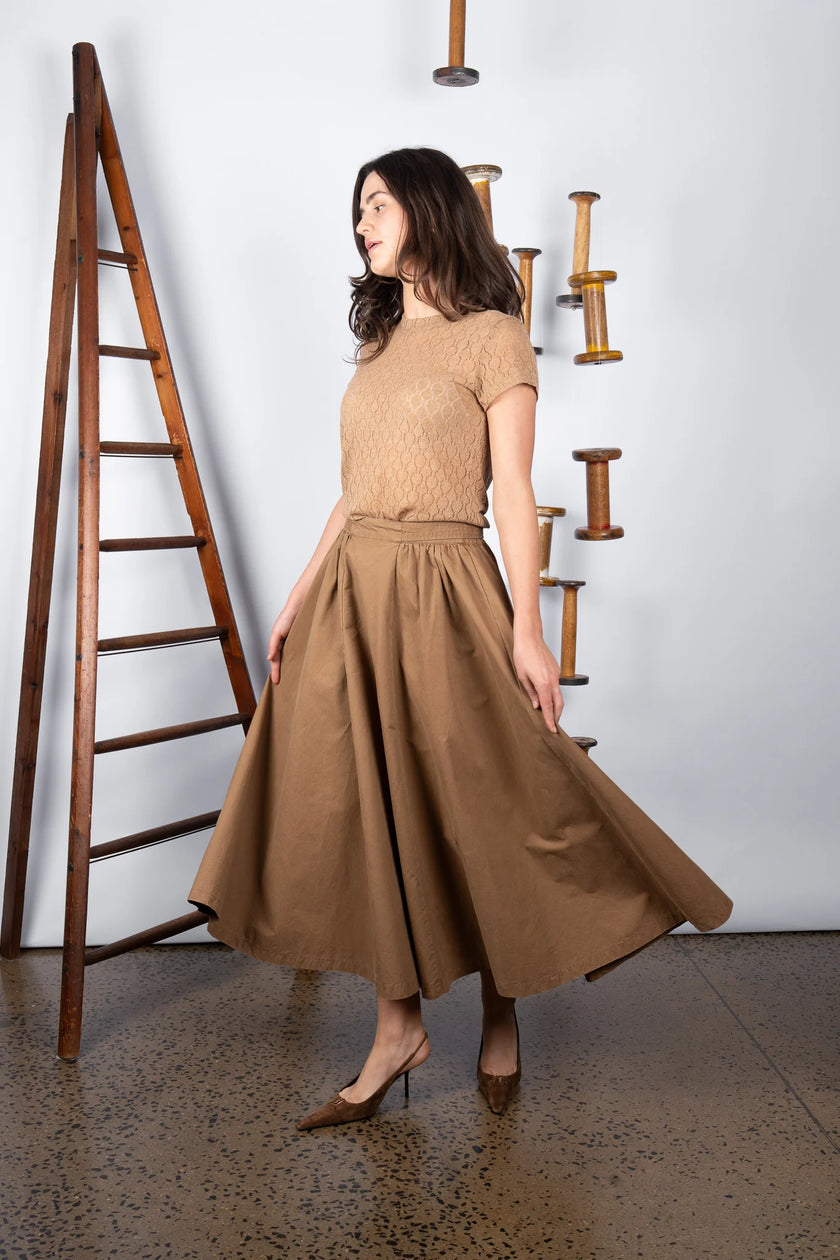 M. A. Dainty Bumper Skirt Tan Washed