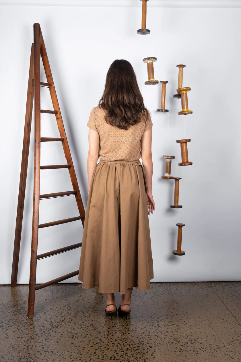 M. A. Dainty Bumper Skirt Tan Washed