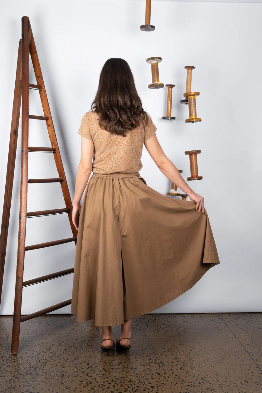 M. A. Dainty Bumper Skirt Tan Washed