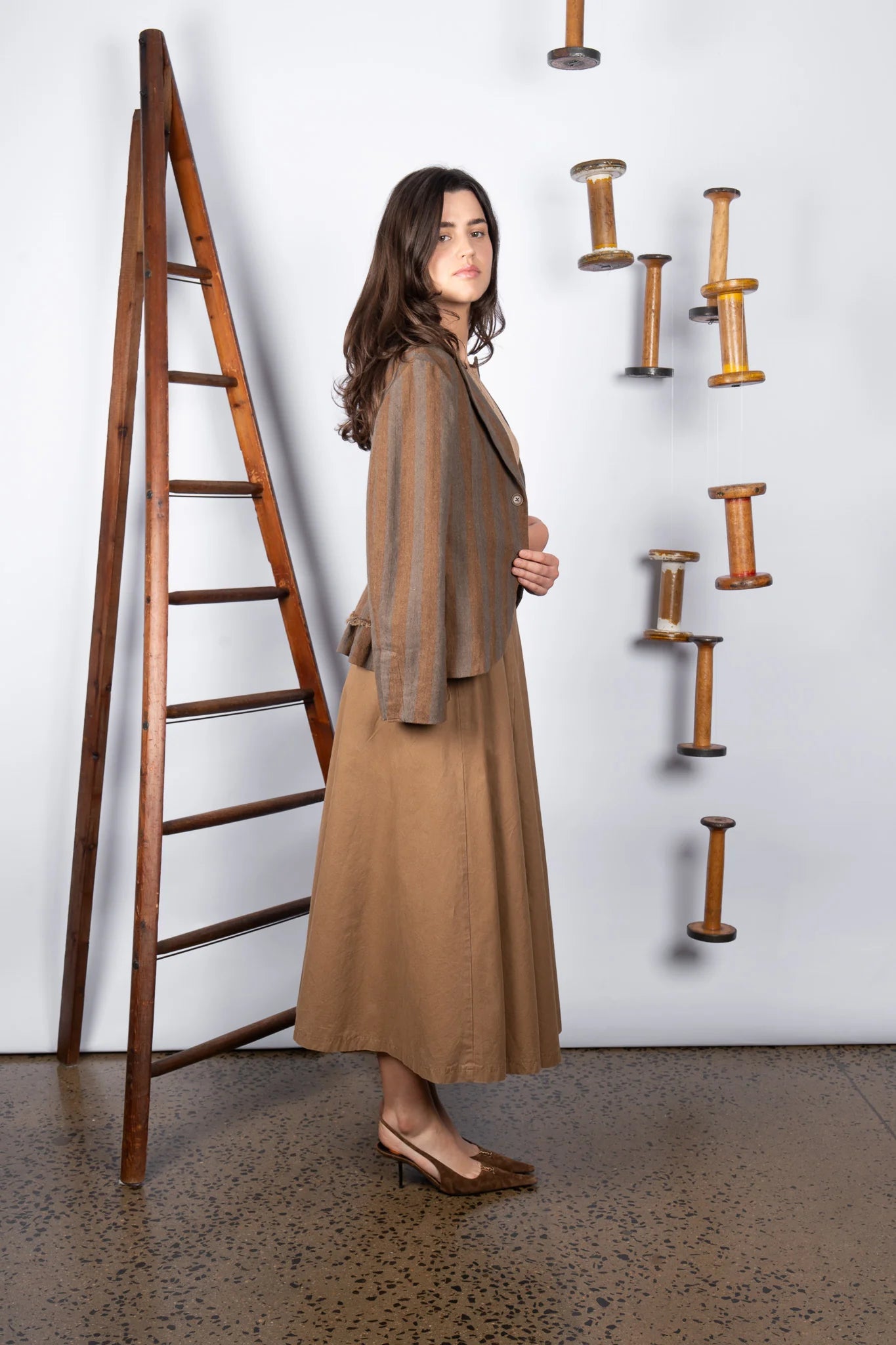 M. A. Dainty Bumper Skirt Tan Washed