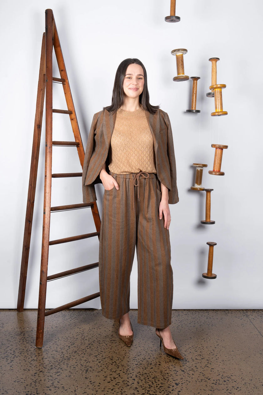 M. A. Dainty Toddy Pant Tan Stripe