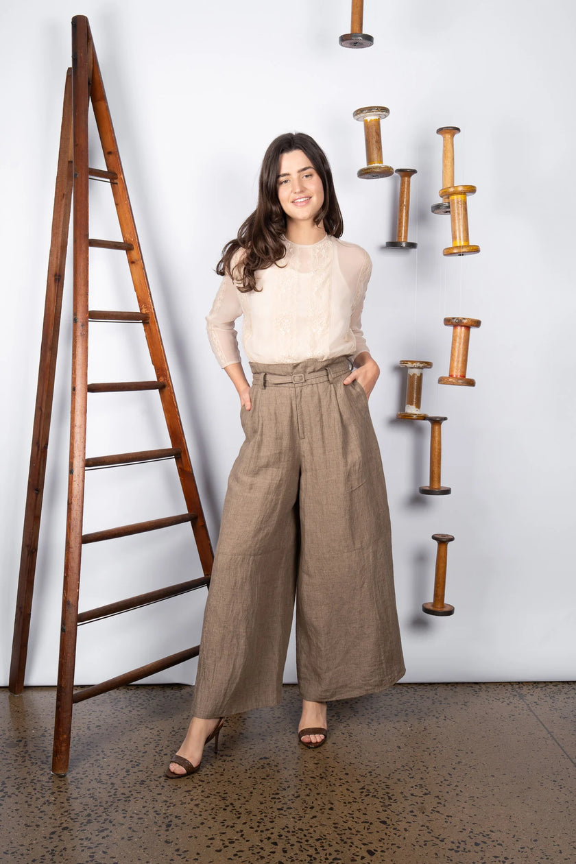 M. A. Dainty Downtown Linen Pant Rock