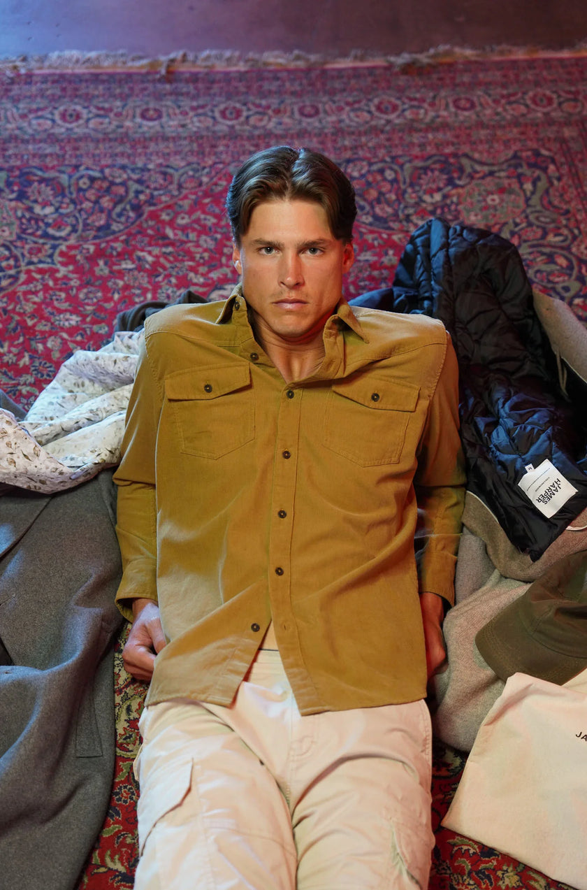 James Harper Western Cord LS Shirt Chai