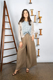 M. A. Dainty Reese Shirt Blue Stripes/ Brown Stripes