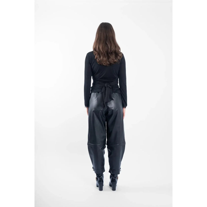 M. A. Dainty Trucker Leather Black