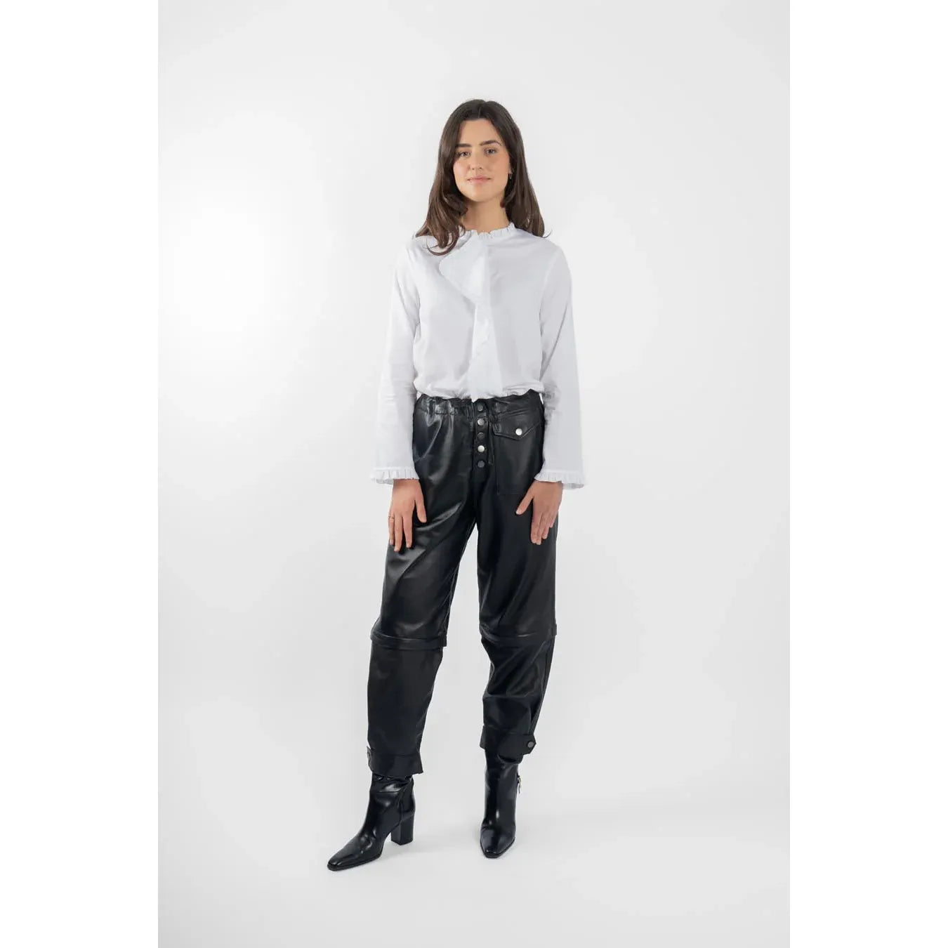M. A. Dainty Trucker Leather Black
