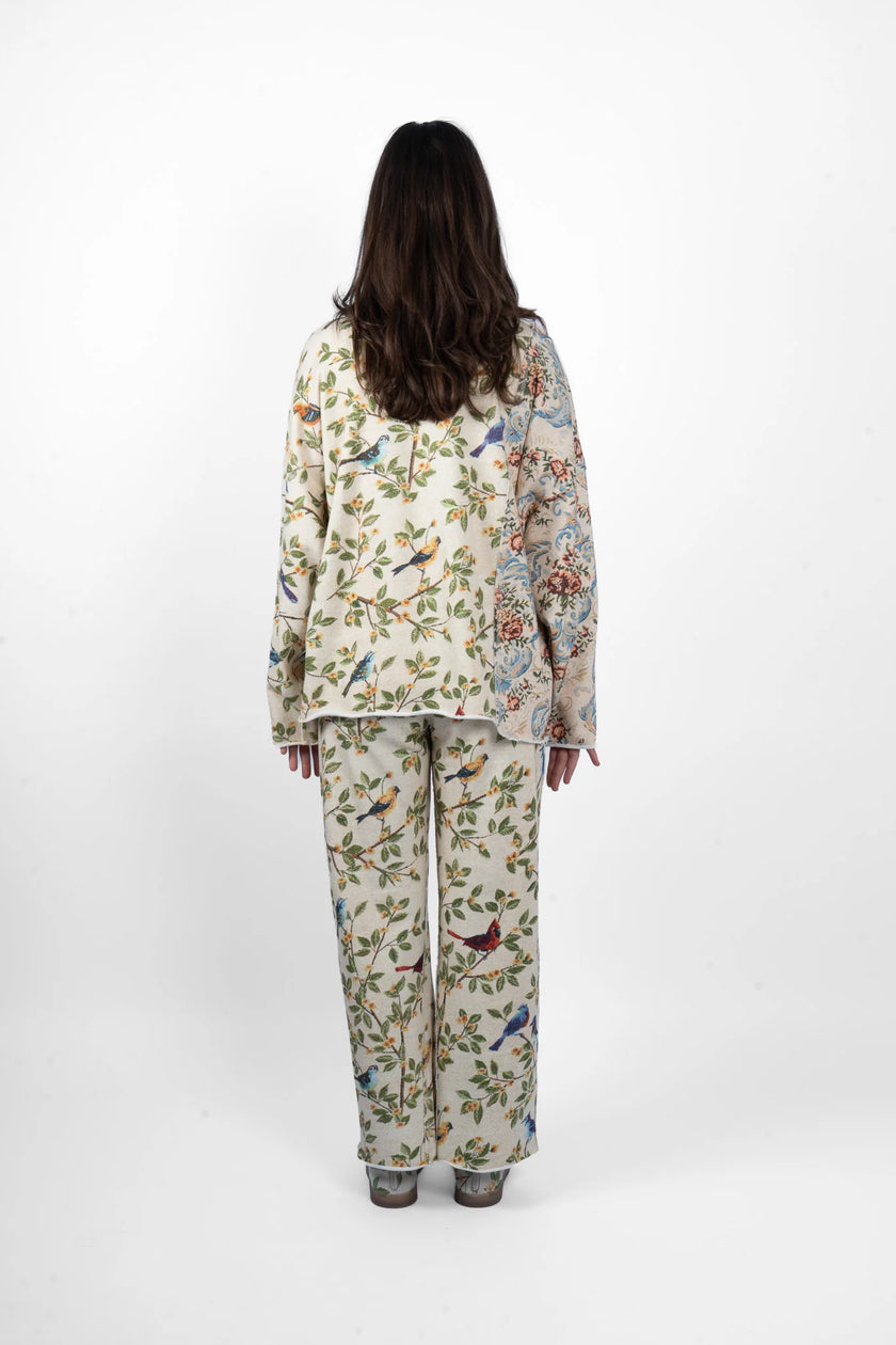 M. A. Dainty Road Trip Sweater Birds/Flowers