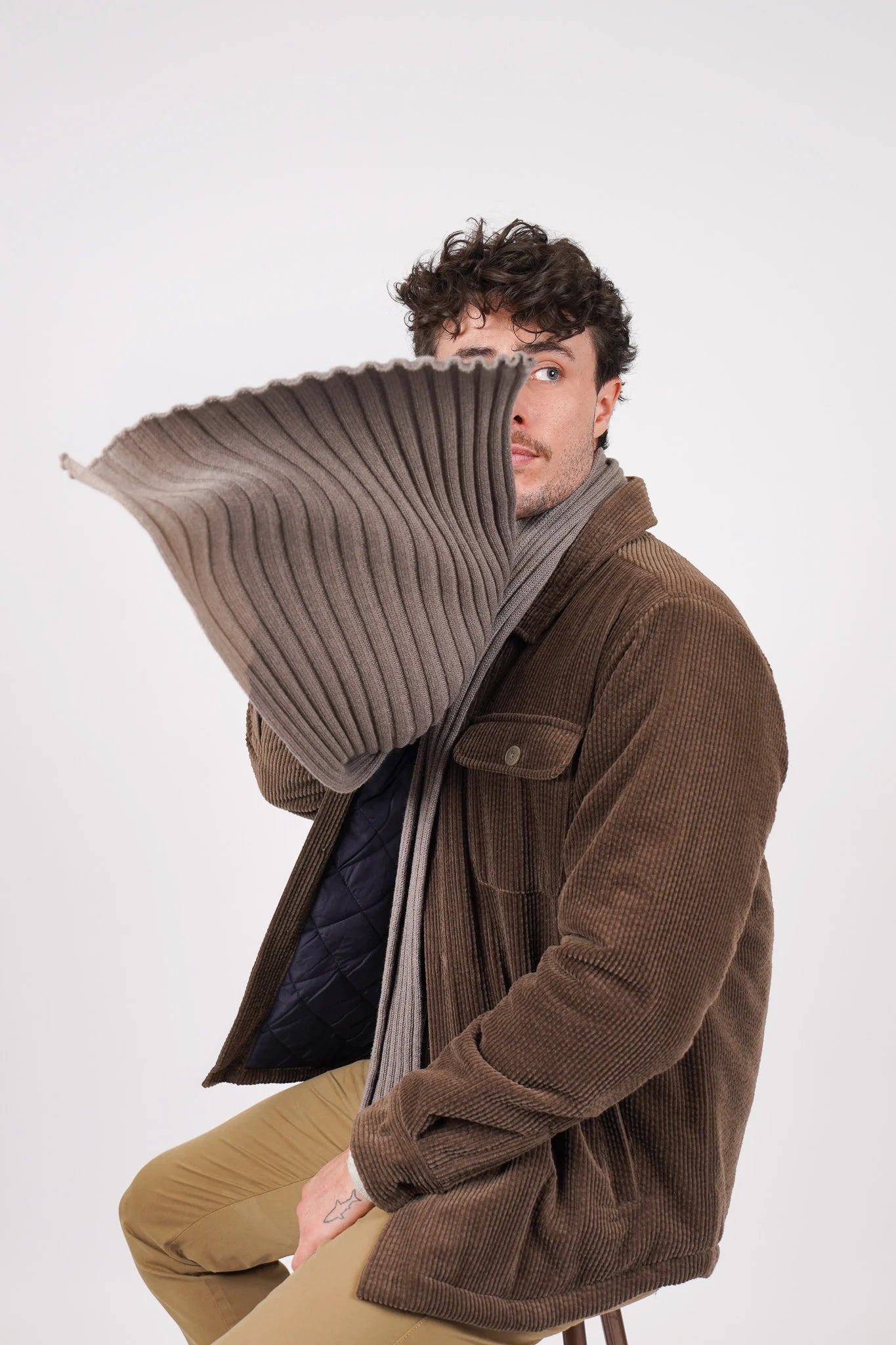 James Harper Scarf Taupe Marle