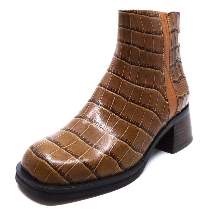 Django & Juliette Emre Coffee Croc Leather