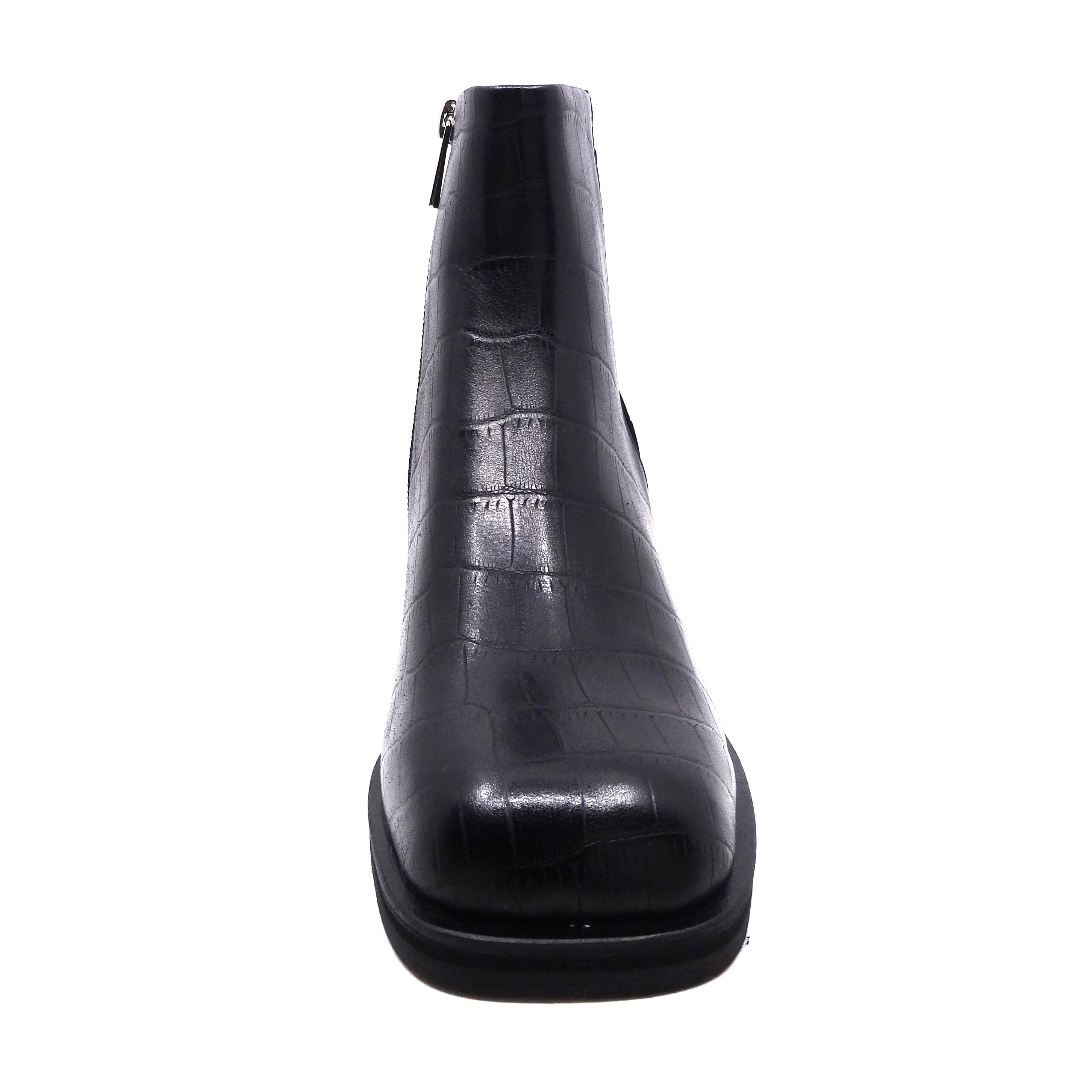 Django & Juliette Emre Black Croc Leather