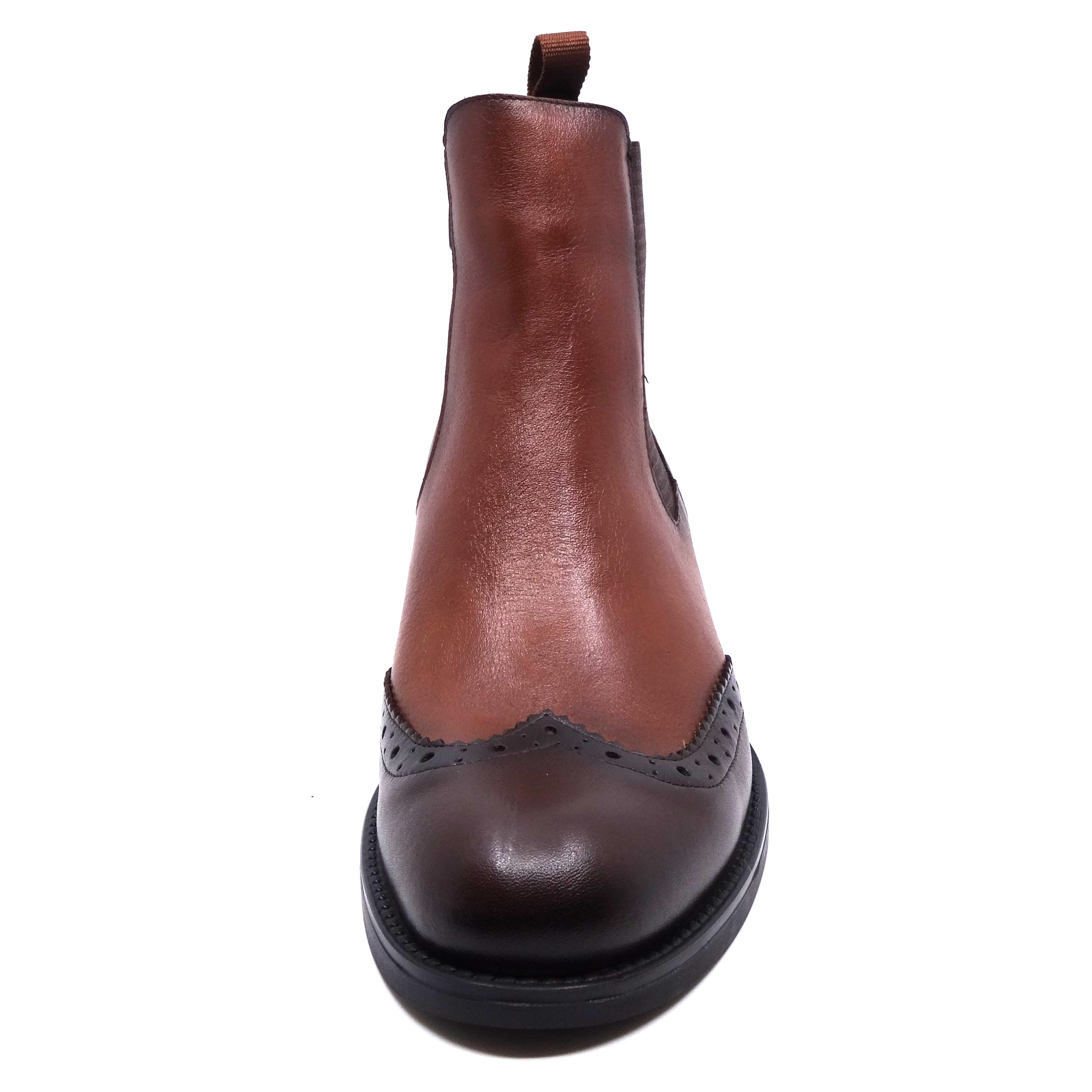 Dorking Dindi Dark Brown Combo Leather