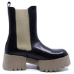 Fly London Erel Black Leather Taupe Elastic
