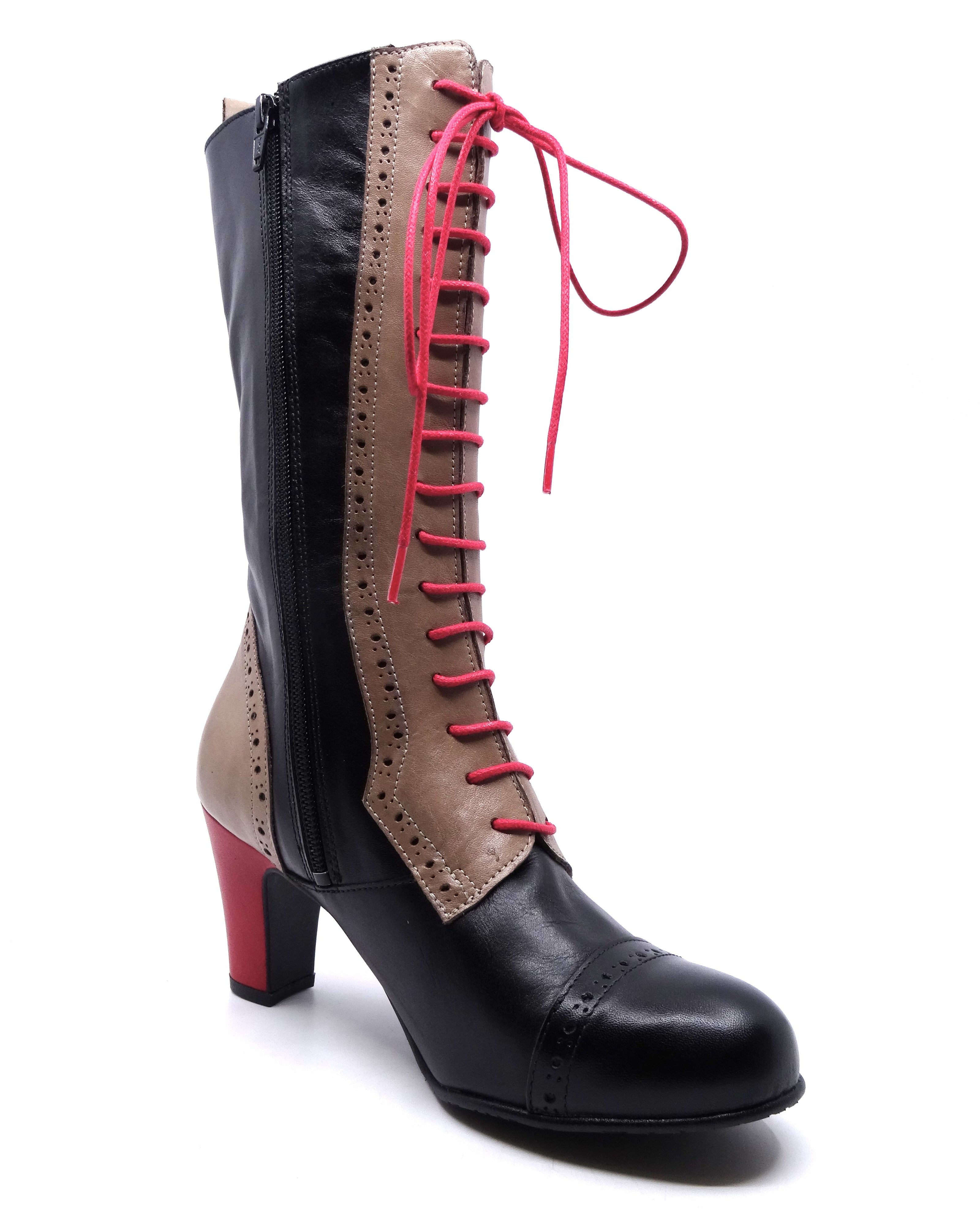 Rock & Dot Selena Black/Beige/Red