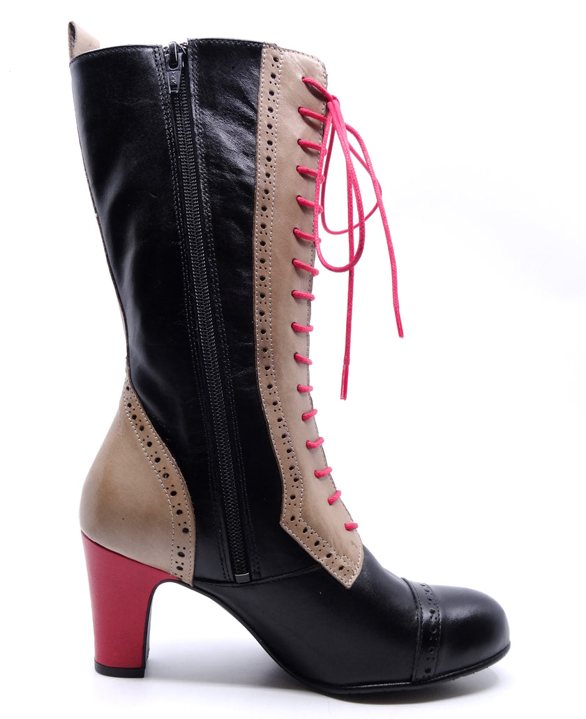 Rock & Dot Selena Black/Beige/Red