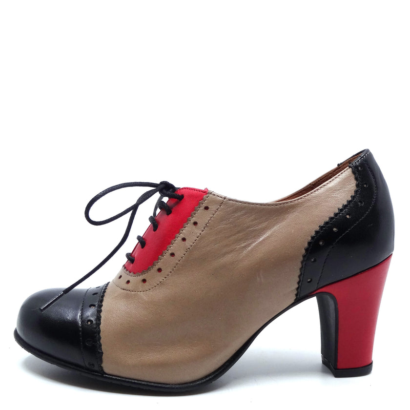 Rock & Dot Christina Black/Beige/Red