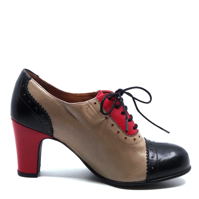 Rock & Dot Christina Black/Beige/Red