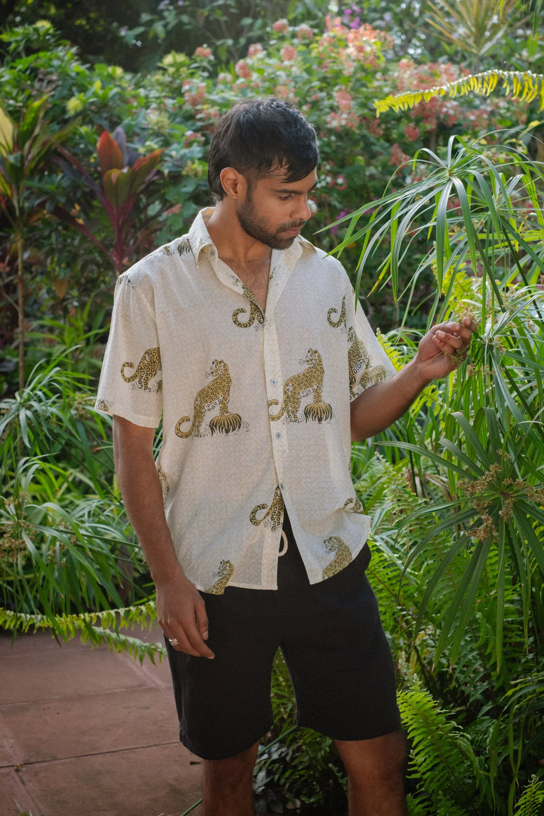 Cochin Blue Tan Leopard SS Shirt