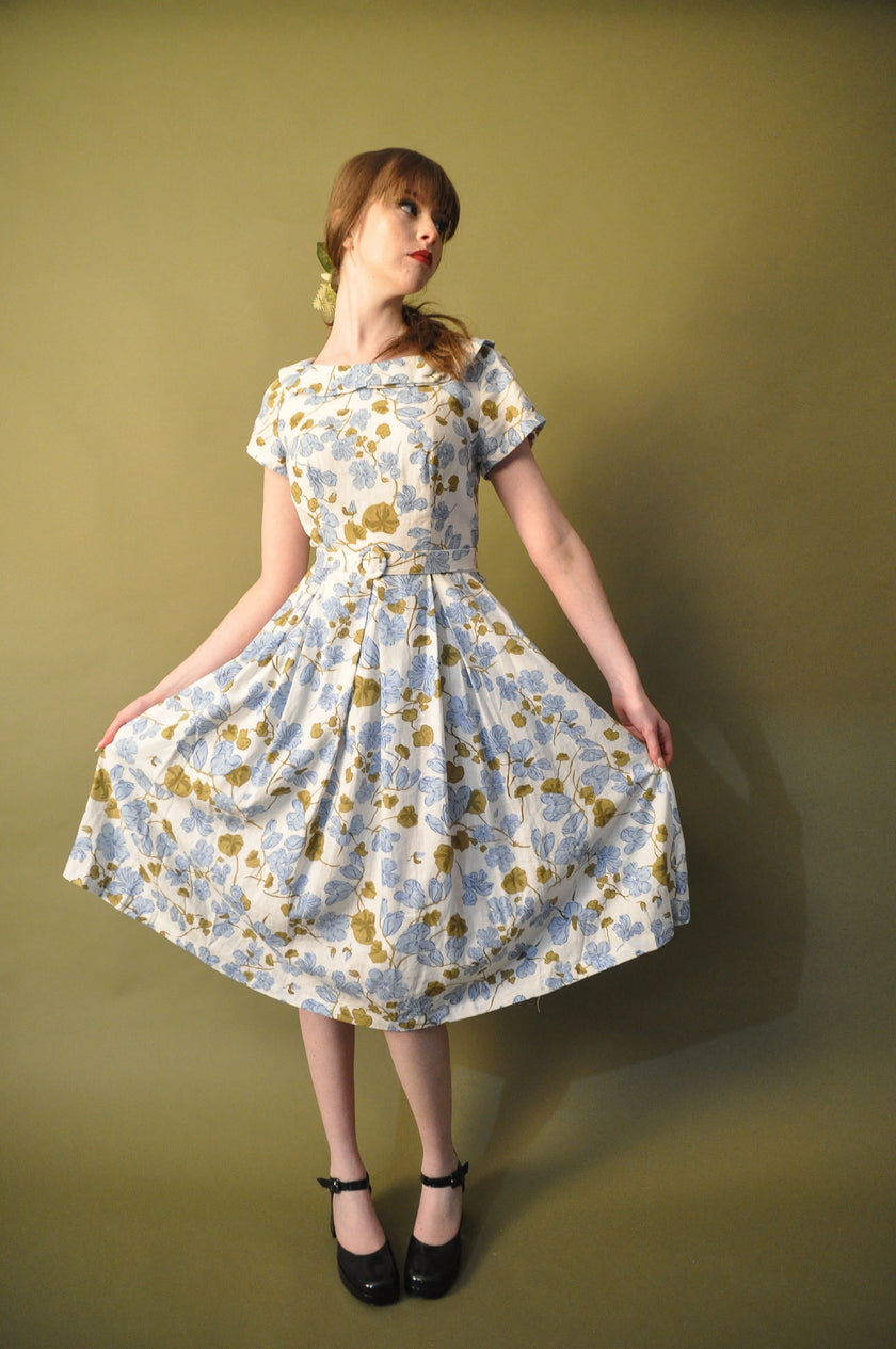 Elise Design Brooklyn Dress Blue Vintage Floral