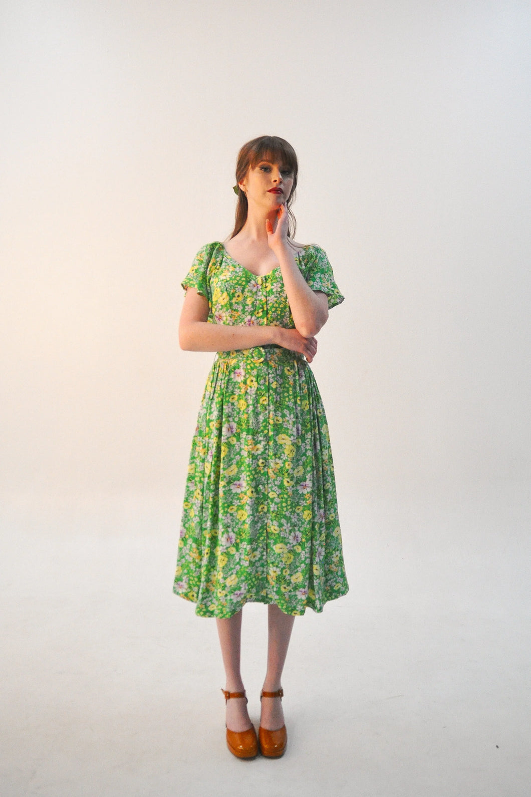 Elise Design Nikita Dress Green Floral