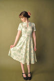 Elise Design Sakura Linen Dress Cream/Light Green
